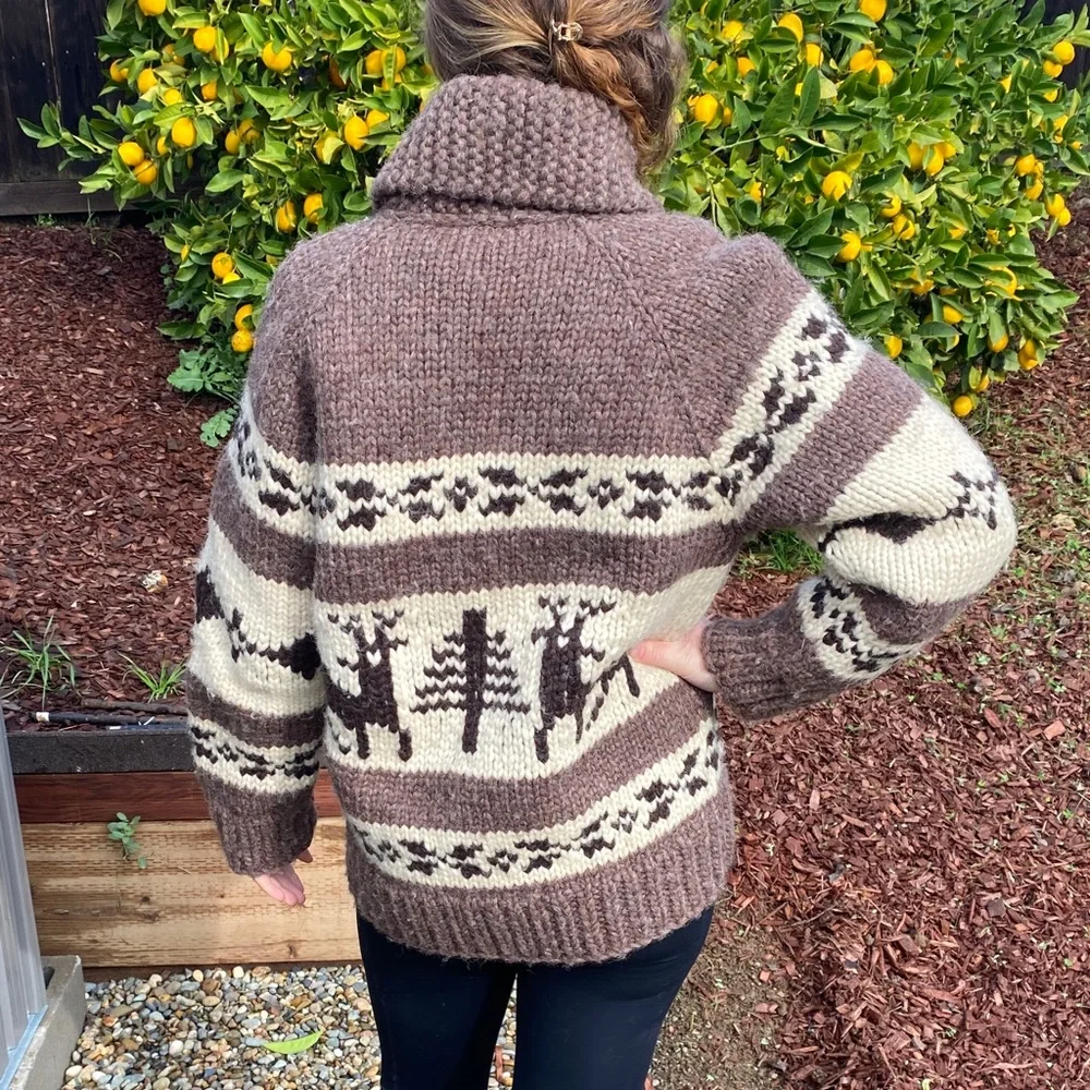 Vintage 1950-1960s Cowichan Zip Sweater - Picture 5 of 6